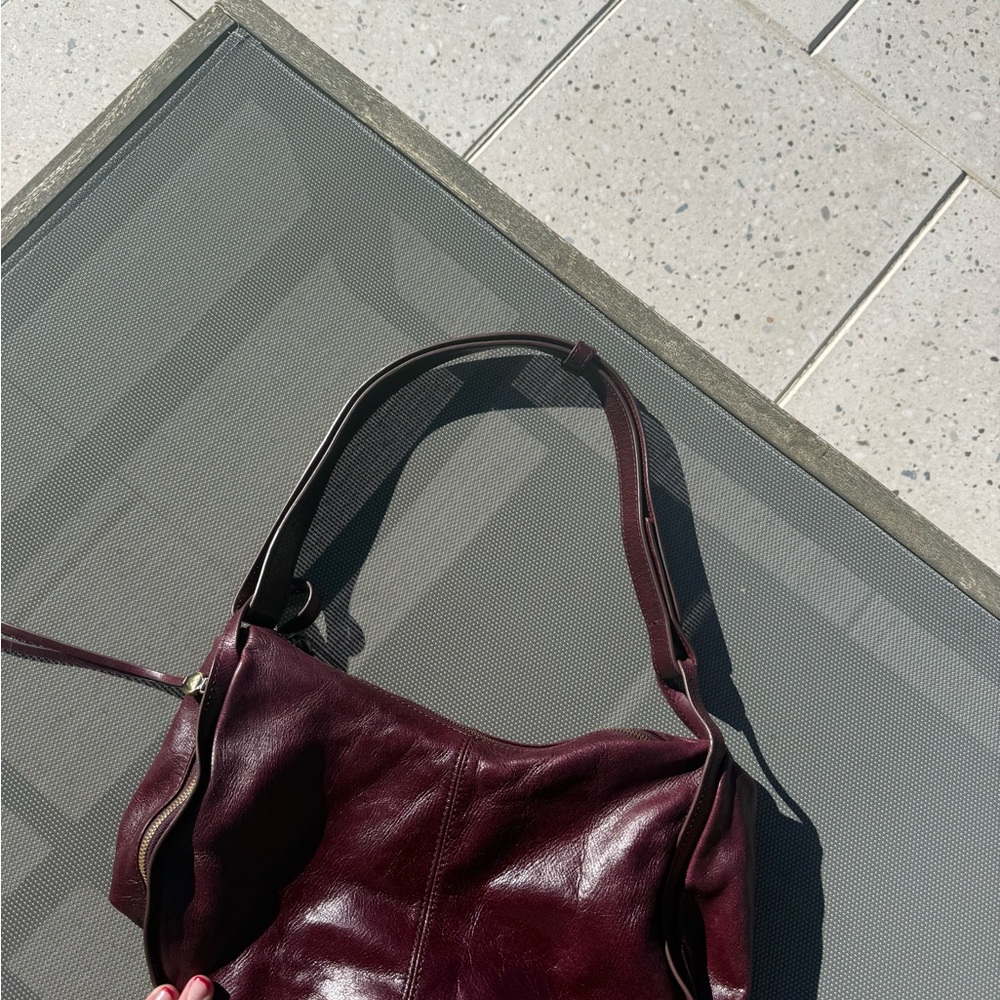 Vintage HOBO Deep Burgundy Leather Shoulder Bag